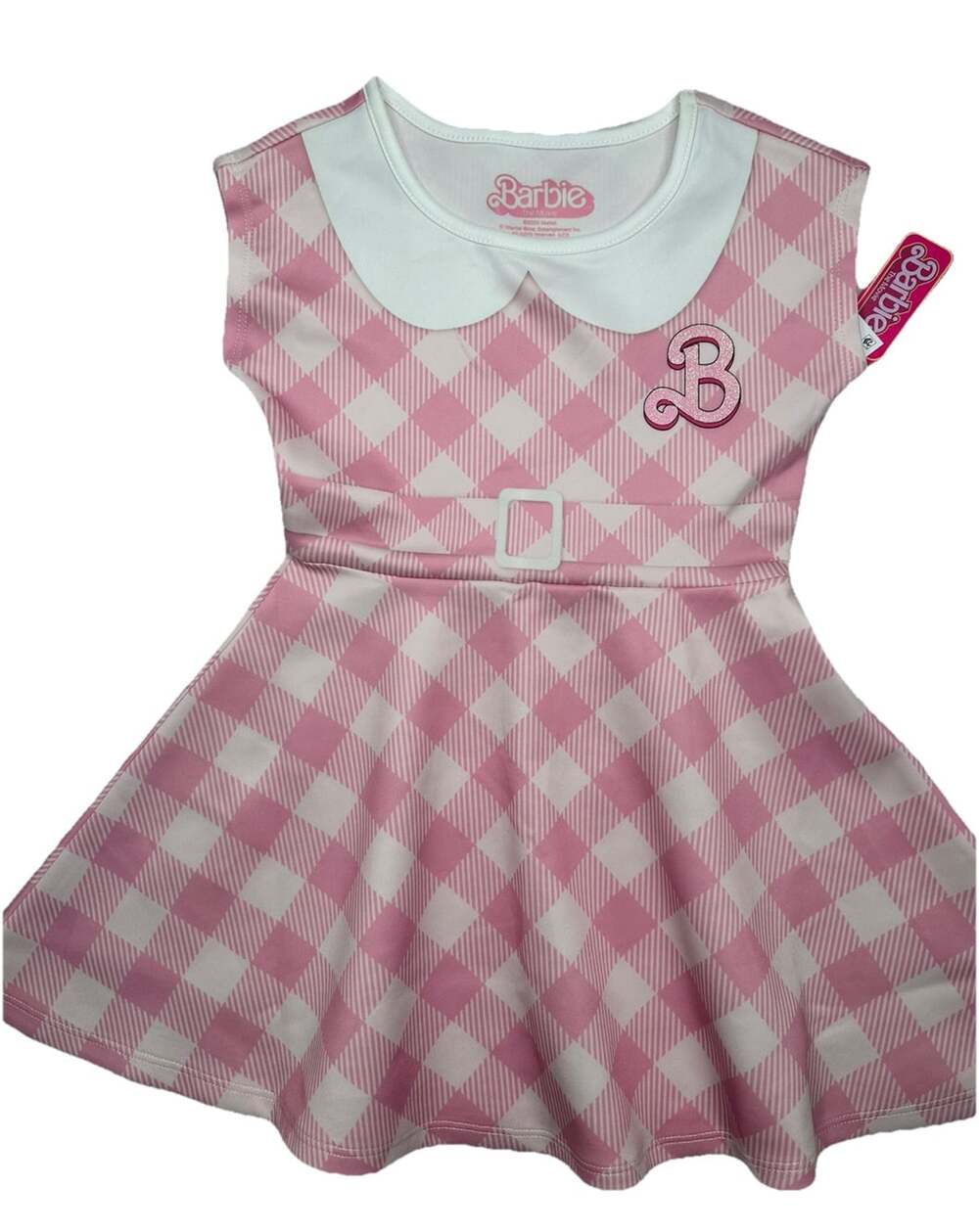 Barbie Movie Pink Dress Girl’s Kids Soft Stretchy Pull On Dress Size XL